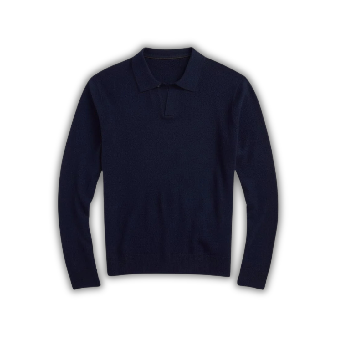 Wool Johnny-Collar Sweater